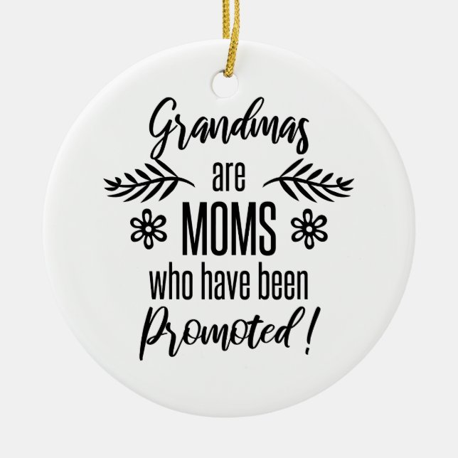Promoted To Grandma Ceramic Tree Decoration (Front)