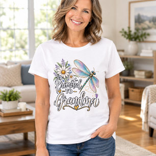 Promoted to Grandma Dragonfly Floral Women’s T-Shi T-Shirt