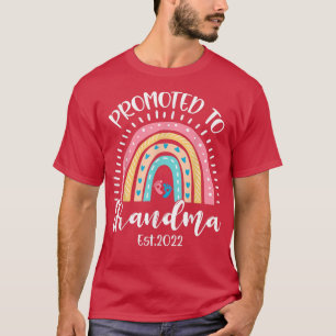 Promoted To Grandma EST 2022 Boho Rainbow Mother's T-Shirt