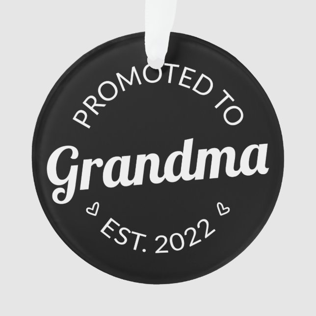 Promoted To Grandma Est. 2022 I Ornament (Front)