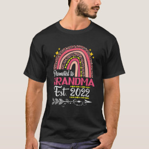 Promoted To Grandma Est 2022 Rainbow Mother's Day T-Shirt