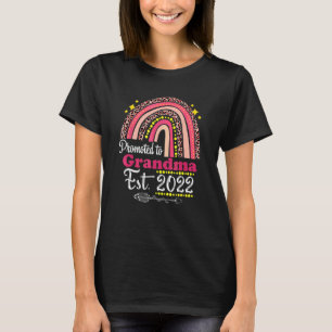 Promoted To Grandma Est 2022 Rainbow Mother's Day T-Shirt