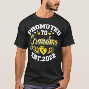 Promoted To Grandma Est 2022 Sunflower Floral Deco T-Shirt