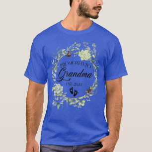 Promoted to Grandma Est 2022 Women Floral First Ti T-Shirt