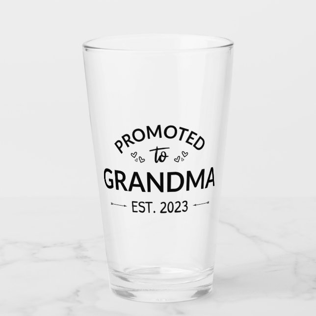Promoted To Grandma Est. 2023 II Glass (Front)