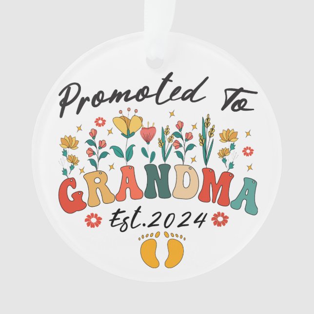Promoted to Grandma est. 2024 GranAcrylic Ornament (Front)