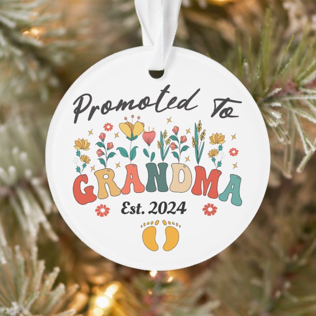 Promoted to Grandma est. 2024 GranAcrylic Ornament (Tree)