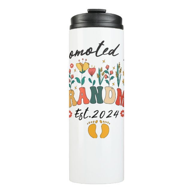 Promoted to Grandma est. 2024 GrandparentsOrnament Thermal Tumbler (Front)