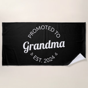 Promoted To Grandma Est. 2024 I Beach Towel