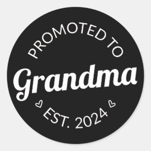 Promoted To Grandma Est. 2024 I Classic Round Sticker