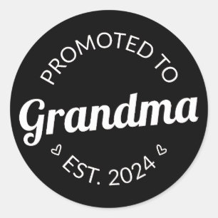 Promoted To Grandma Est. 2024 I Classic Round Sticker
