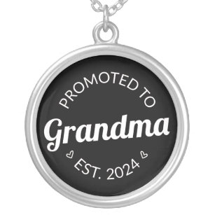 Promoted To Grandma Est. 2024 I Silver Plated Necklace