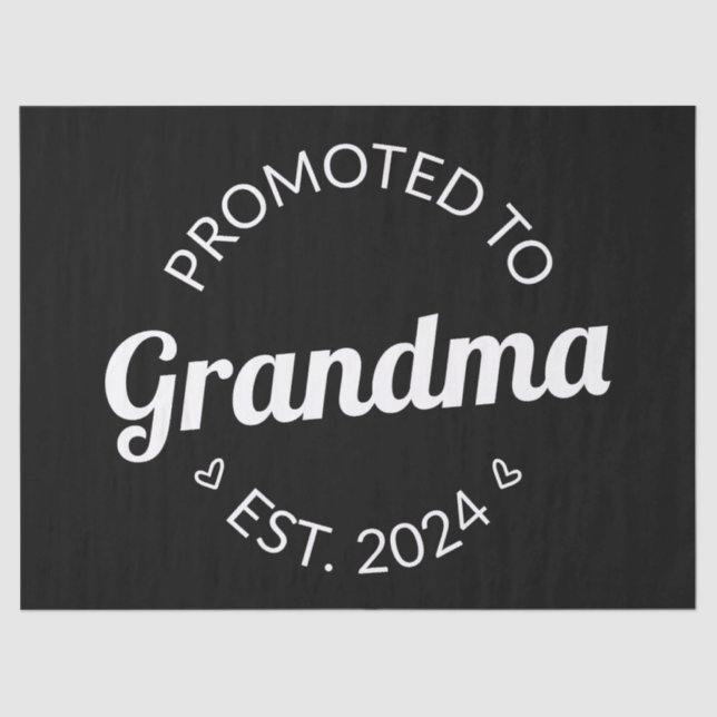 Promoted To Grandma Est. 2024 I Tissue Paper (Front)