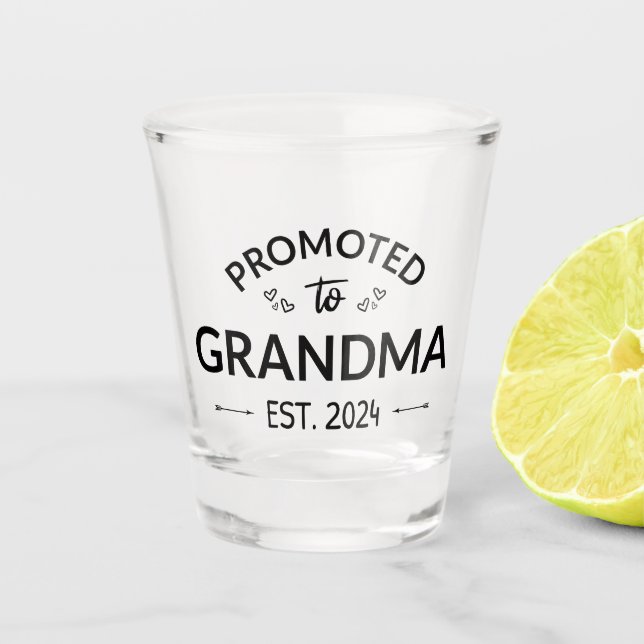 Promoted To Grandma Est. 2024 II Shot Glass (Front)