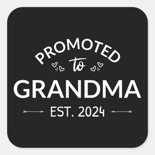 Promoted To Grandma Est. 2024 II Square Sticker (Front)