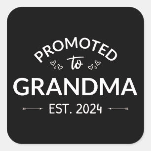 Promoted To Grandma Est. 2024 II Square Sticker