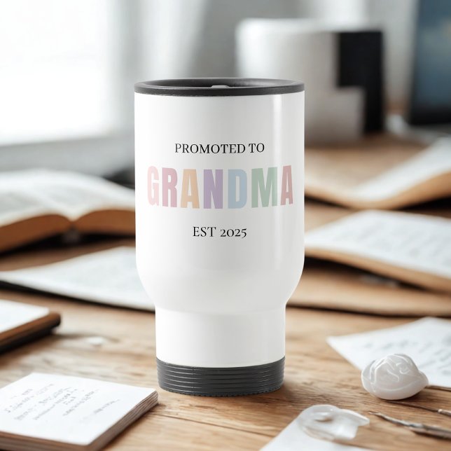 Promoted to Grandma EST 2025  Gift Travel Mug (Creator Uploaded)