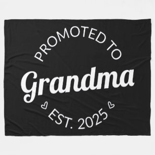 Promoted To Grandma Est. 2025 I Fleece Blanket