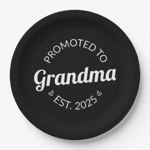 Promoted To Grandma Est. 2025 I Paper Plate