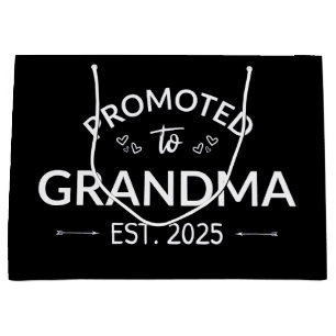 Promoted To Grandma Est. 2025 II Large Gift Bag