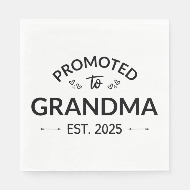 Promoted To Grandma Est. 2025 II Napkin (Front)