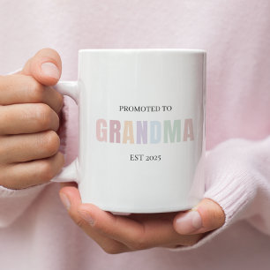Promoted to Grandma EST 2025 Mug   Personalized 