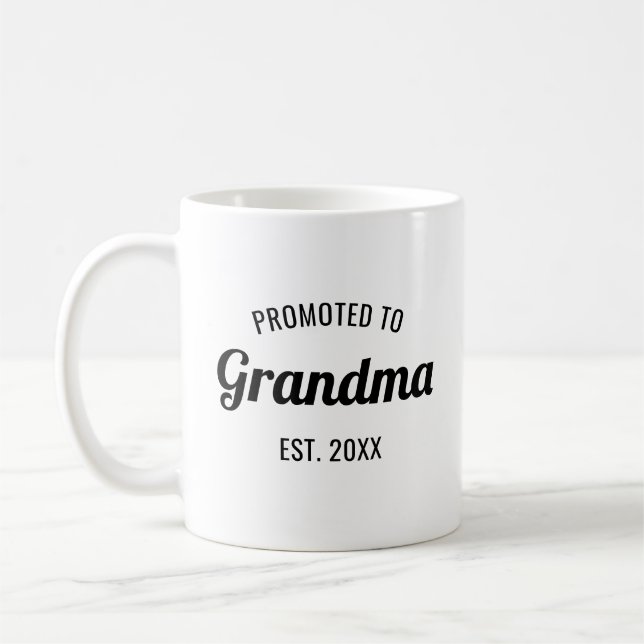 Promoted to Grandma Est. 2025 Personalised Coffee Mug (Left)