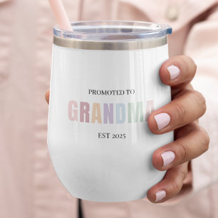 Promoted to Grandma EST 2025   Personalised Pastel