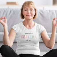 Promoted to Grandma EST 2025 T-Shirt | Soft Pastel