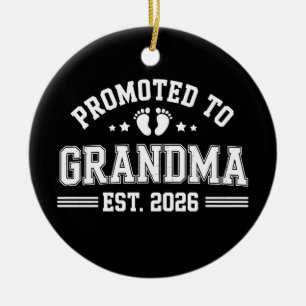 Promoted To Grandma Est 2026 Baby Announcement Ceramic Tree Decoration
