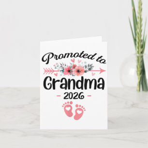 Promoted To Grandma Est 2026 Floral _1  Card