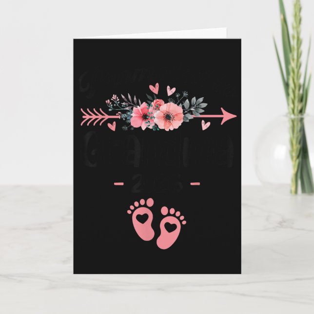 Promoted To Grandma Est 2026 Floral  Card (Front)