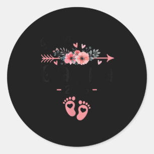 Promoted To Grandma Est 2026 Floral  Classic Round Sticker