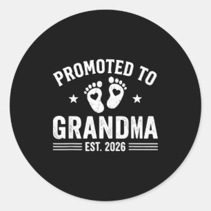 Promoted to grandma est 2026 funny new grandma classic round sticker