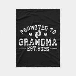 Promoted To Grandma Est. 2026 Grandparents Baby An Fleece Blanket