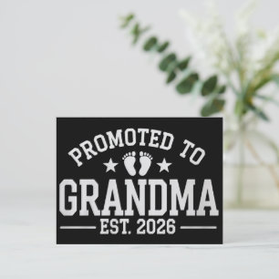 Promoted to Grandma est. 2026 Grandparents Baby Announcement Postcard