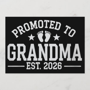 Promoted to Grandma est. 2026 Grandparents Baby  Invitation