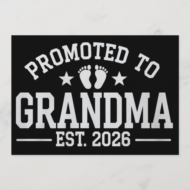 Promoted to Grandma est. 2026 Grandparents Baby  Invitation (Front)