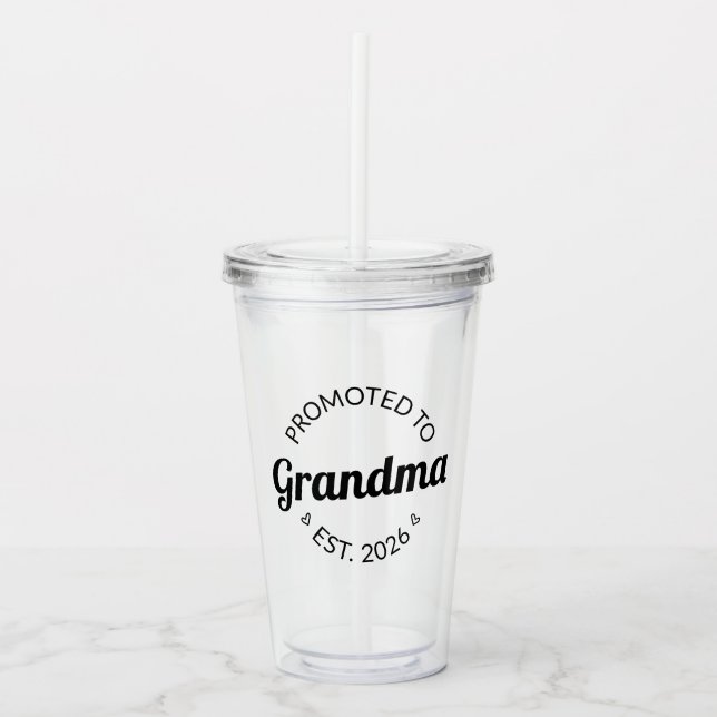 Promoted To Grandma Est. 2026 I Acrylic Tumbler (Front)