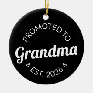 Promoted To Grandma Est. 2026 I Ceramic Tree Decoration