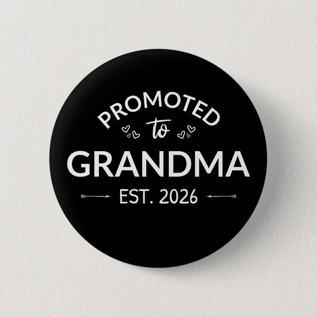 Promoted To Grandma Est. 2026 II 6 Cm Round Badge (Front)
