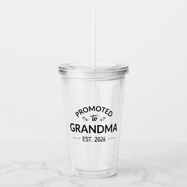 Promoted To Grandma Est. 2026 II Acrylic Tumbler (Front)