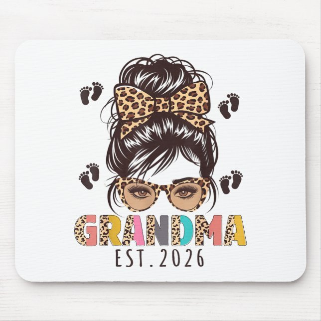 Promoted To Grandma Est 2026 New Grandmom To Be Me Mouse Mat (Front)