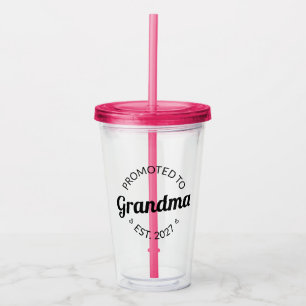 Promoted To Grandma Est 2027 New Nana I Acrylic Tumbler
