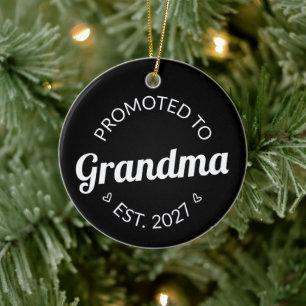 Promoted To Grandma Est 2027 New Nana I Ceramic Tree Decoration
