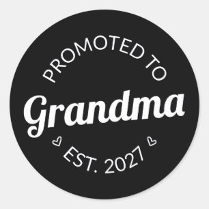 Promoted To Grandma Est 2027 New Nana I Classic Round Sticker