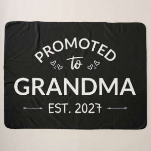 Promoted To Grandma Est 2027 New Nana II Sherpa Blanket