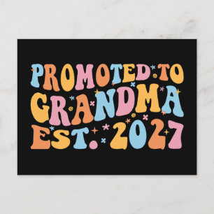 Promoted To Grandma Est 2027 New Nana Postcard