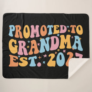 Promoted To Grandma Est 2027 New Nana Sherpa Blanket