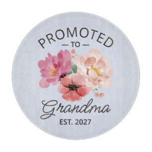 Promoted To Grandma Est 2027 New Nana VI Cutting Board